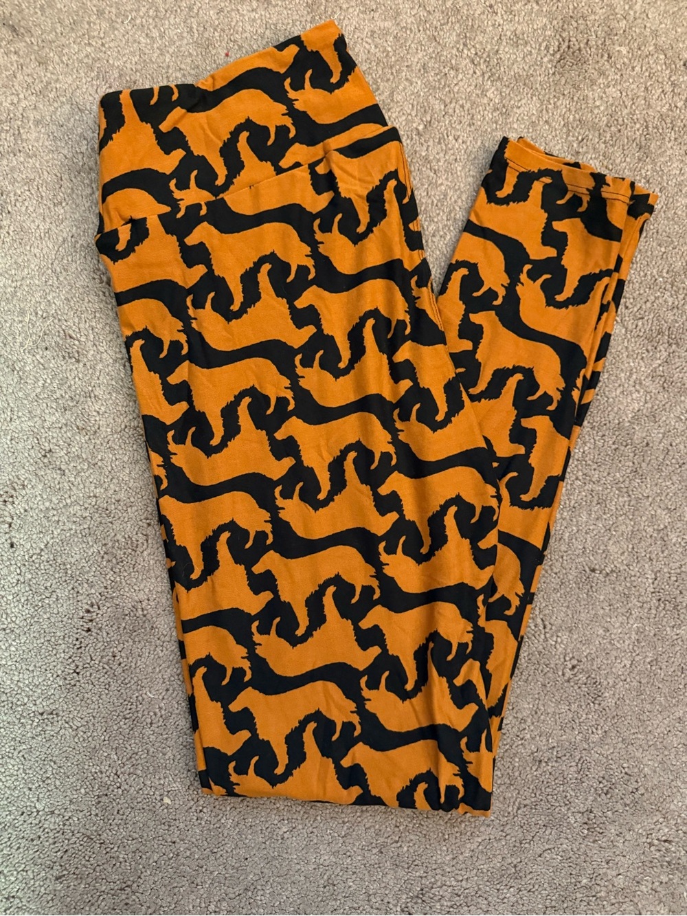 LuLaRoe Orange and Black Halloween-Inspired Leggings